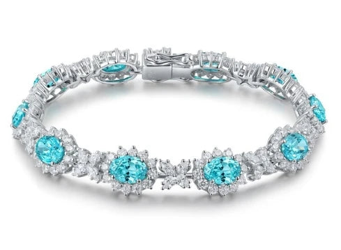 Gemfiori Anster Factory Price Palaiba Bracelet the Main Stone Size Customized Fast Delivery Suitable for Gifts and Parties Bracelet
