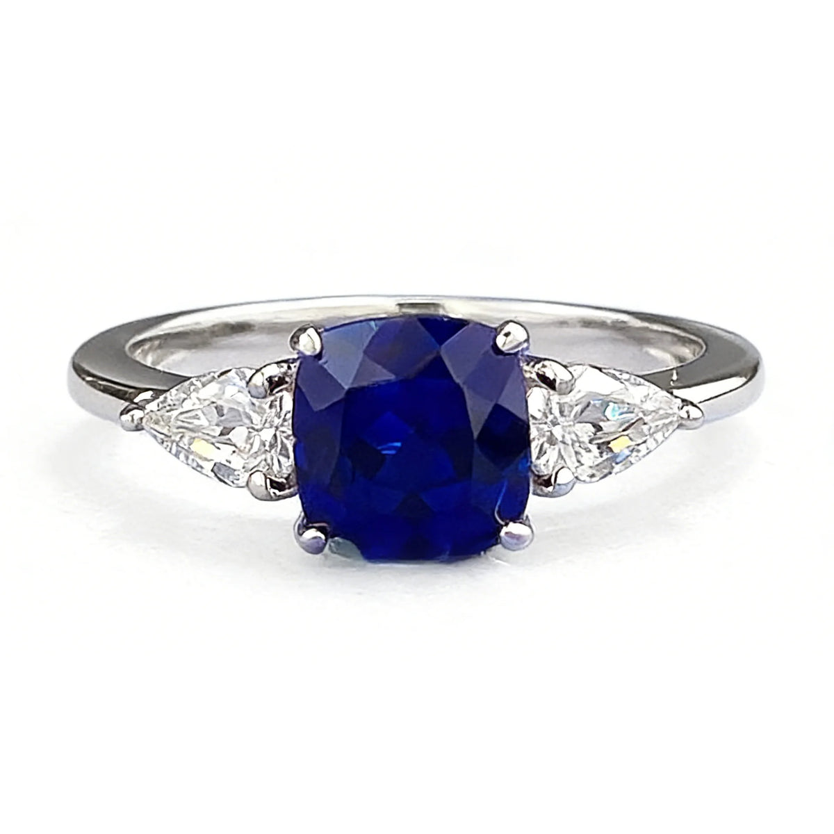 Factory Direct Women 925 Sterling Silver Sapphire Iced Out Blue 5A 8A Zirconia Ring Engagement Wedding Ring Jewelry Manufacturer