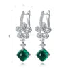 Gemfiori Anster High Quality S925 Lab Grown Emerald Earring Stud Dainty Gemstone Stud Earrings for Women Daily Wear Gift