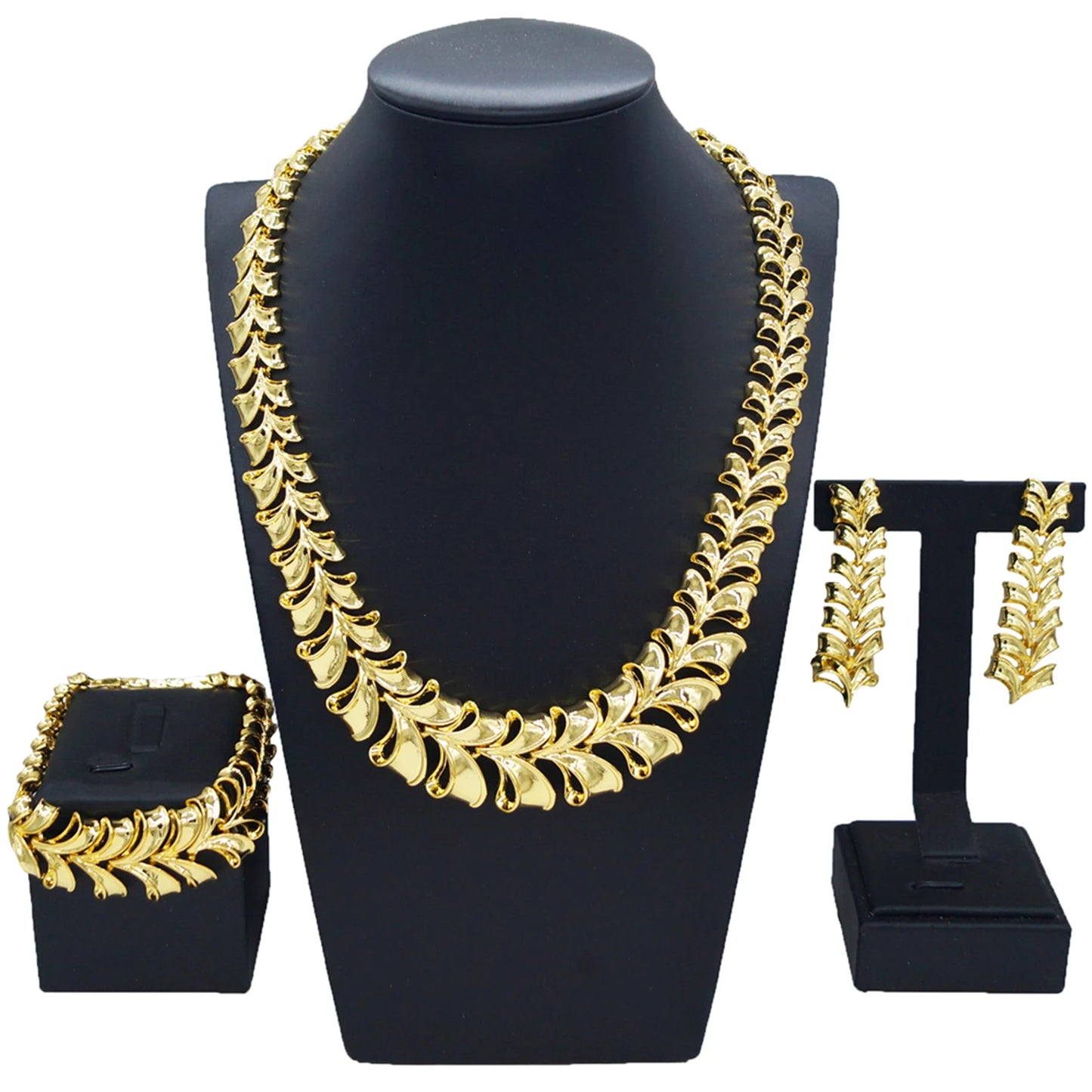 Zhuerrui Latest Wedding Good Jewelry Sets Favors Necklace Bracelet Ring Jewelry Set Beautiful Women's Christmas Gifts HV005740