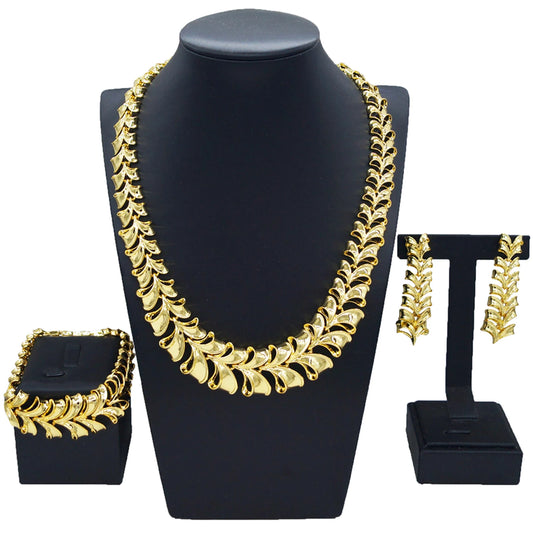 Zhuerrui Latest Wedding Good Jewelry Sets Favors Necklace Bracelet Ring Jewelry Set Beautiful Women's Christmas Gifts HV005740