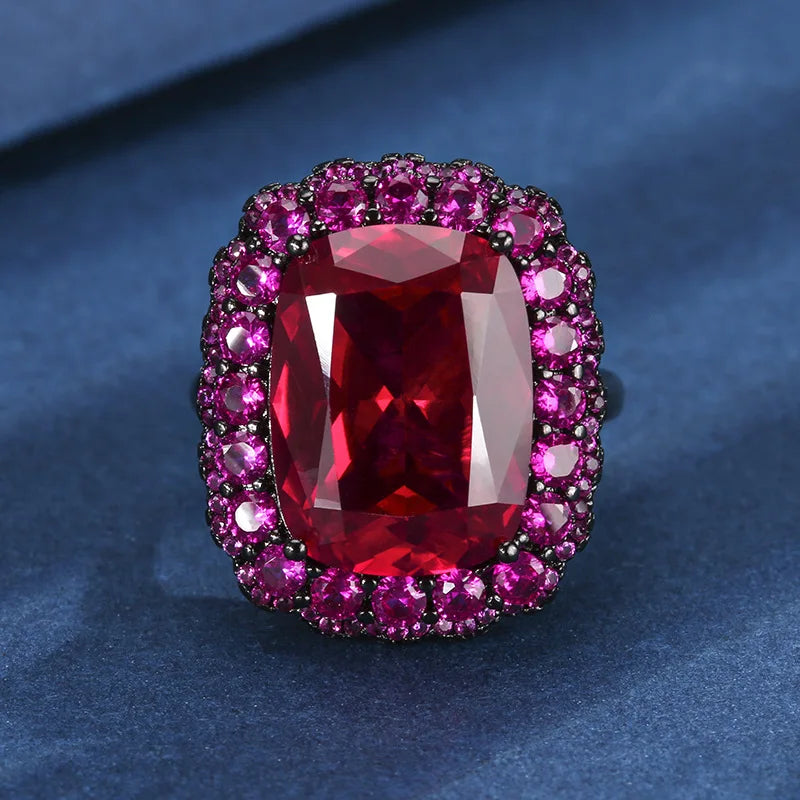 Gemfiori New High-end Light Luxury High-quality Set Pendant Ring Jewelry Inlaid with Shiny Zircon Fashionable Jewelry Set