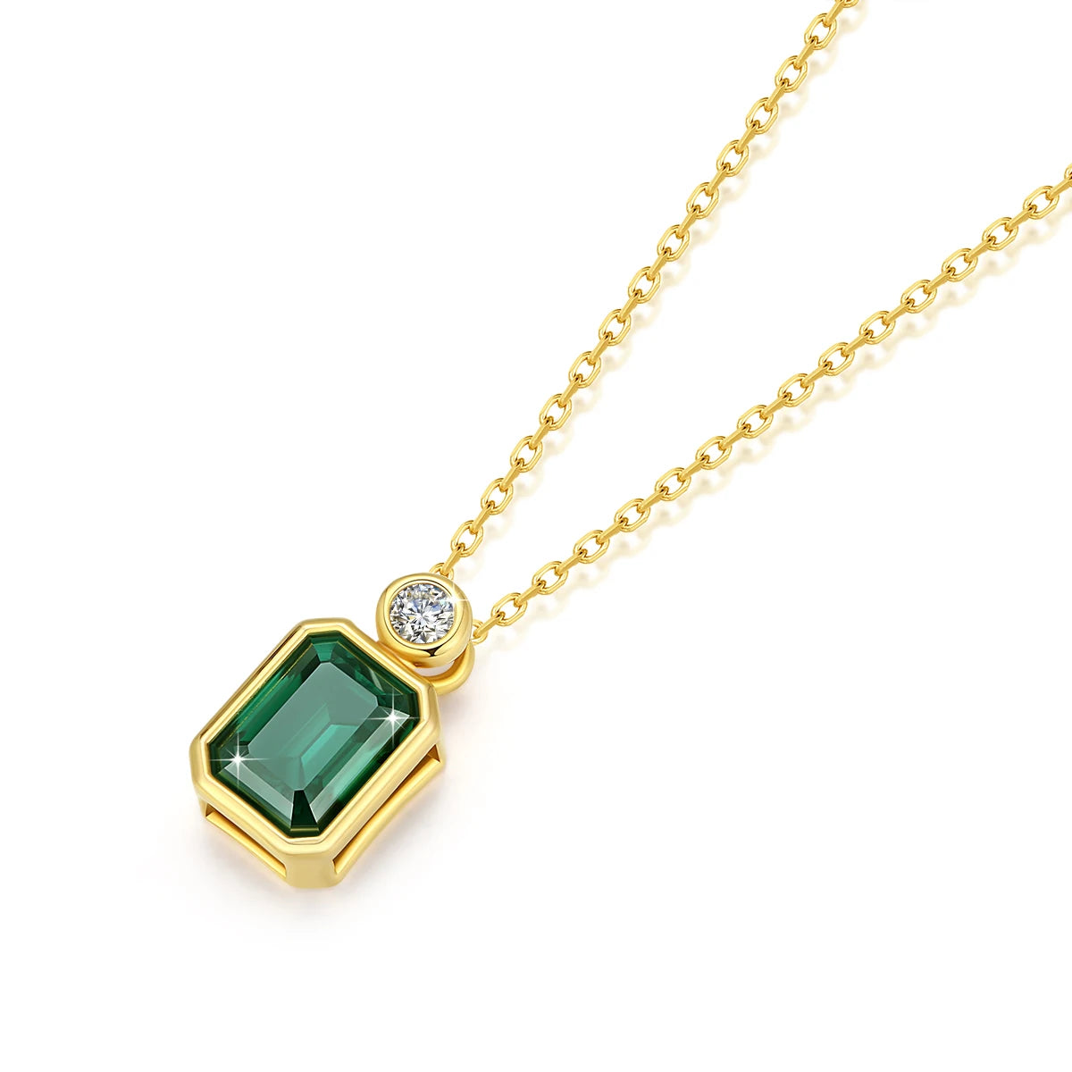 Gioiellieri Luxury Fine Jewelry Woman Engagement New Year Gift 2 Carat 3 Carat Emerald Moissanite Pendant 14K Gold AU585