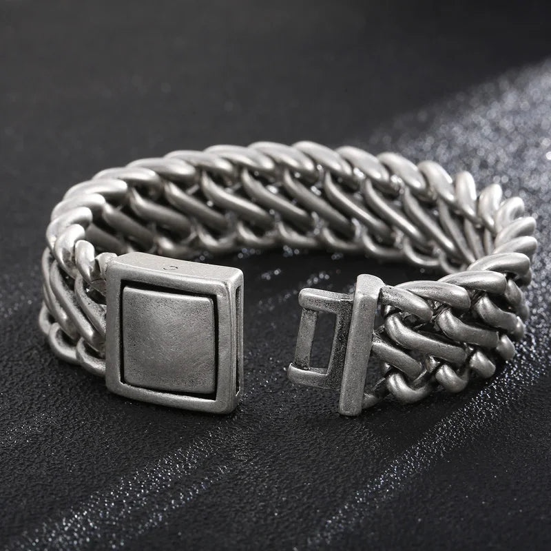 REBEL Casual Mature Matte Surface Stainless Steel Links Bracelets for Man