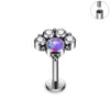 G23 ASTM F136 Titanium Ring CZ Colorful Zircon Lip Ear Claw Spiral Ear Studs Opal Nose Studs Earrings Body Piercing Jewelry