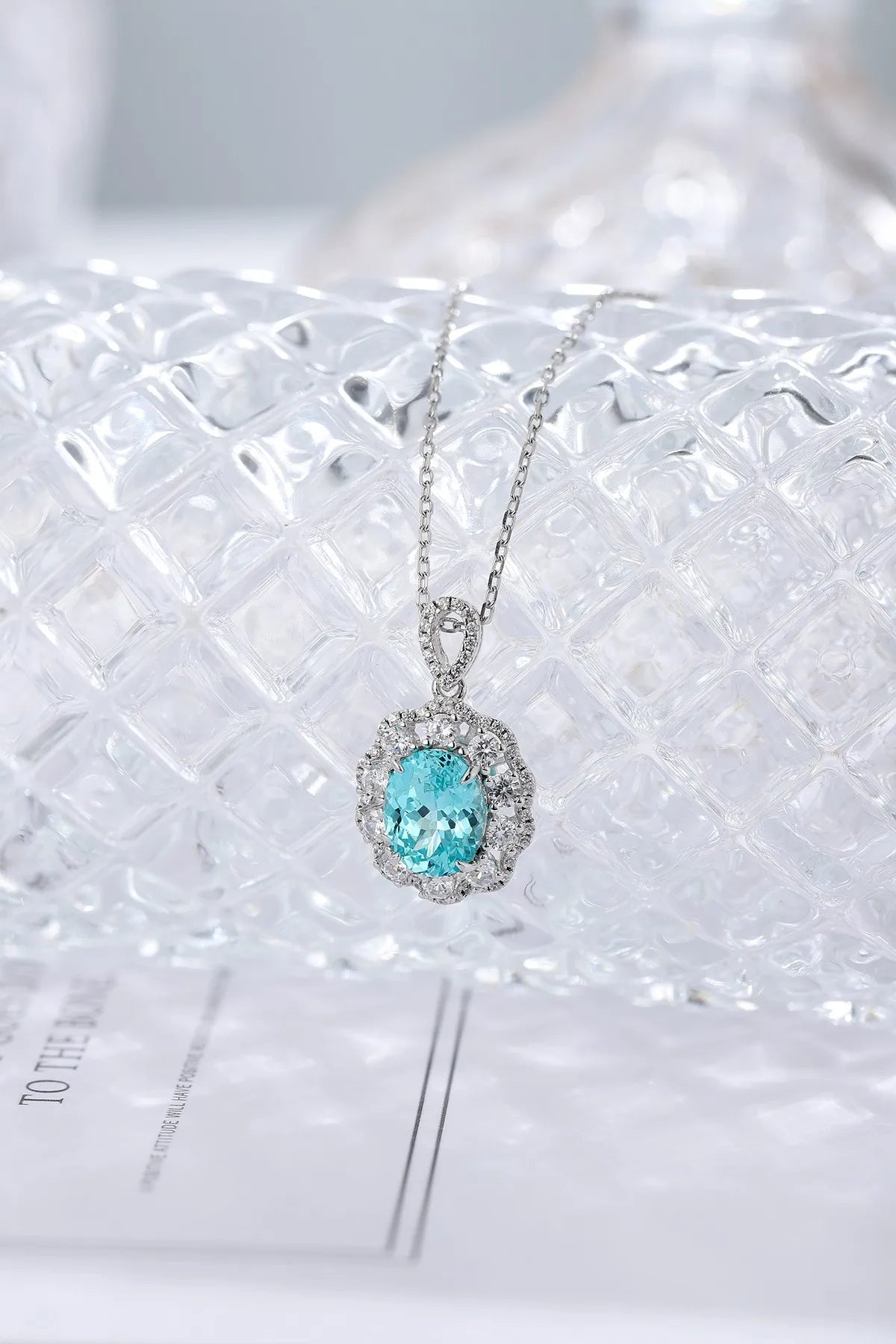 Gemfiori Anster 925 Sterling Silver High-quality Cultivated Paraiba Necklace - Suitable for Parties or As a Gift