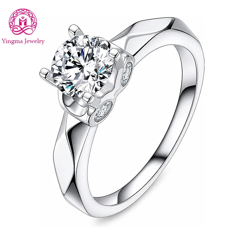 Gioiellieri IGI Certified D VVS1 VVS2 High Clarity Round Brilliant Lab Grown Diamond Ring 1CT 9K 10K 14K 18K Gold Women Fashion Ring