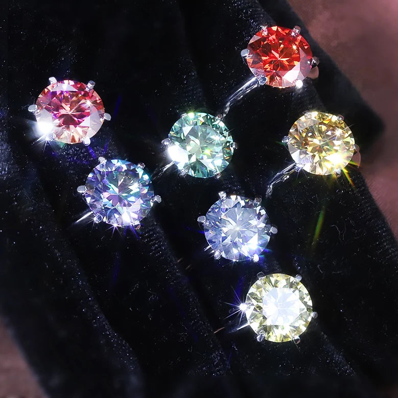 ArtistA M03J Abiding Real 925 Sterling Silver 11MM Big Gemstone DEF VVS 5 Carat Colored Moissanite Women's Ring