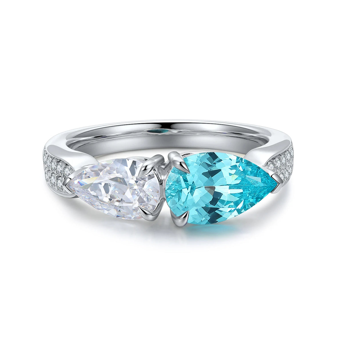 Gemfiori Factory Direct Sale 925 Sterling Silver High Quality Paraba Gemstone Ring