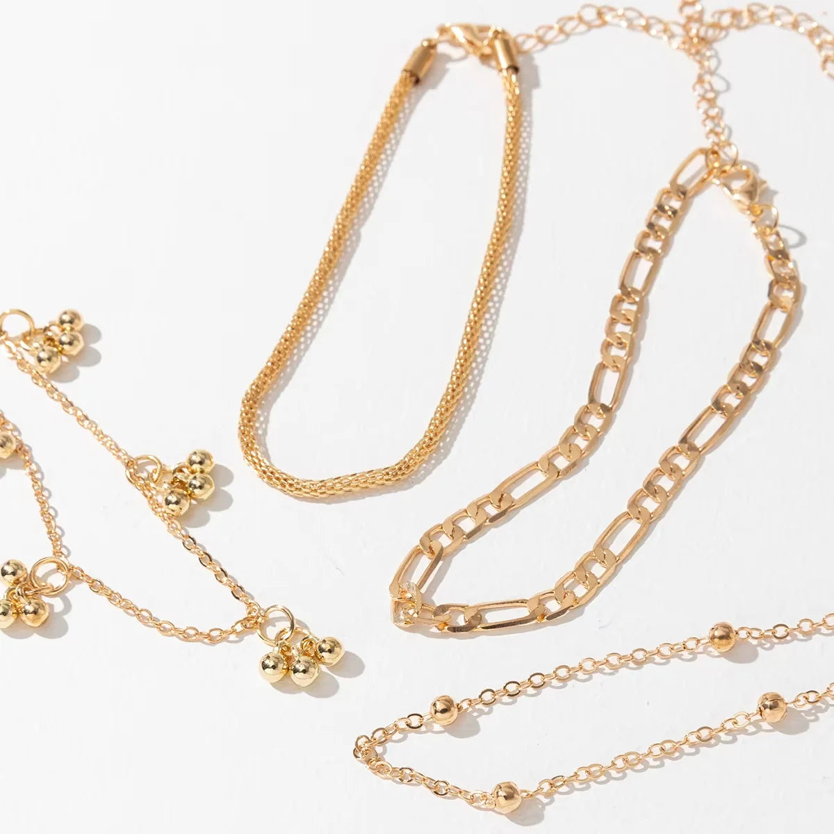 Women's European American High-End Alloy Shell Pendant Anklet Cross-Border Layered Style Personality Twist Chain Hollow