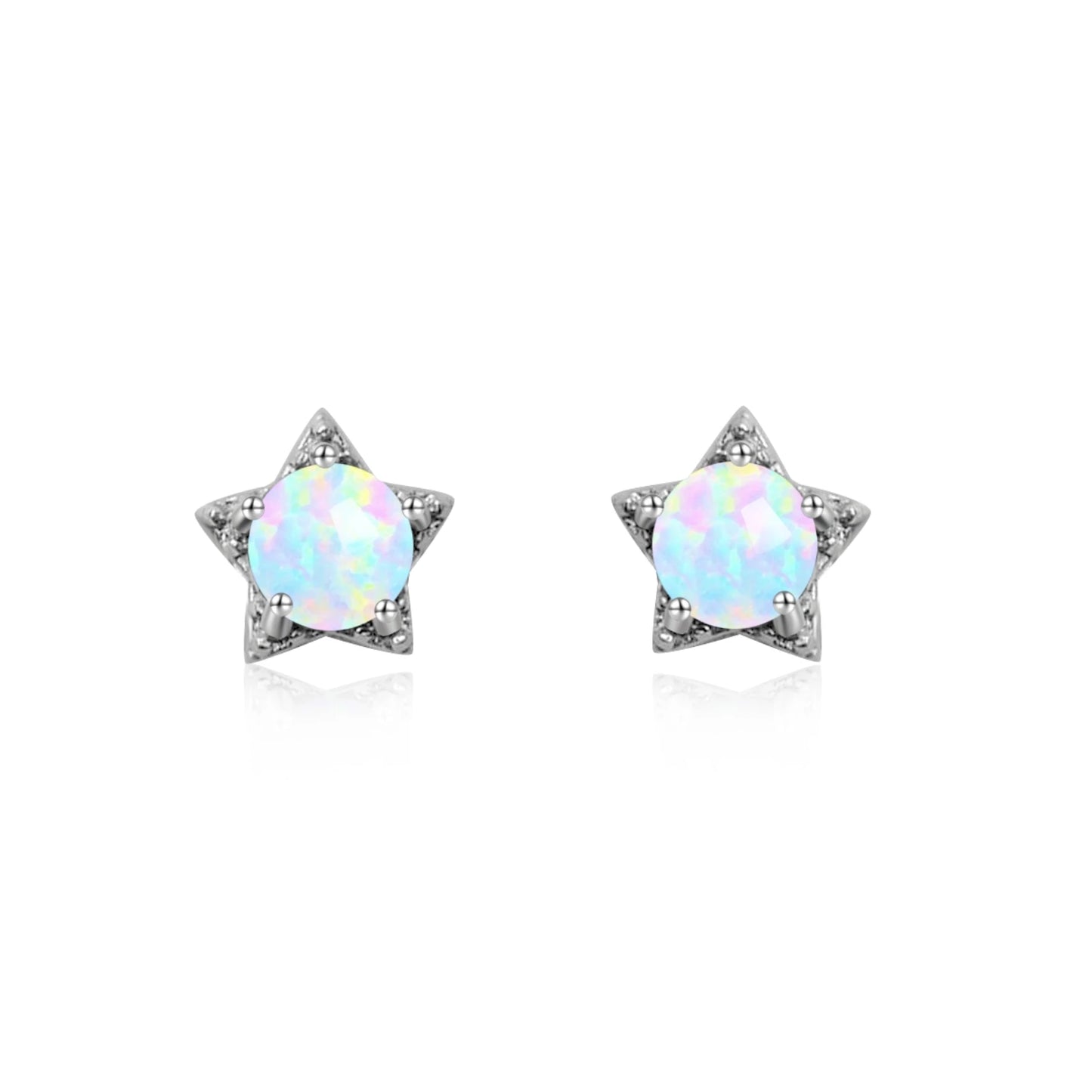 Boho Star Opal  Earrings | Dainty Brass Jewelry for Women - Cute Minimalist Gift & Bulk Supply