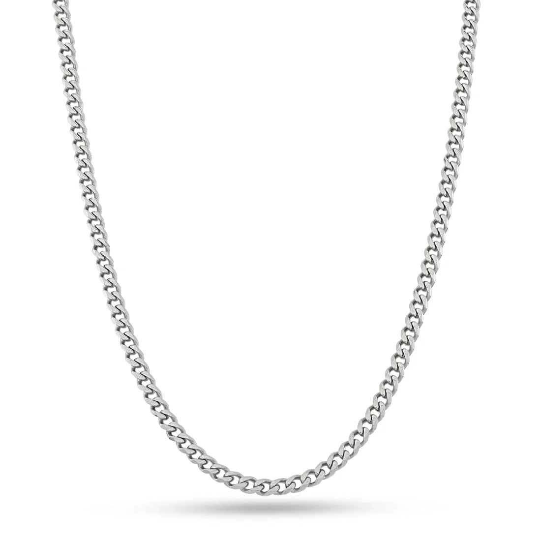REBEL Stylish Stainless Steel Link Chain Necklace for Men 14\"-30\" Silver/Gold/Black Tone Hypoallergenic Jewelry Diamond Main Stone