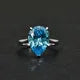MuShan Jewelry Factory New 4.5ct High Carbon Diamond Ring in 925 Silver From Europe and America Pink Teardrop Shaped 10*14