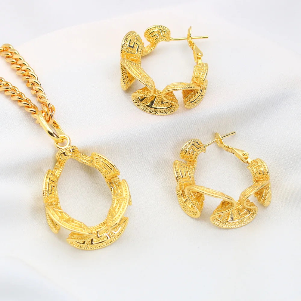 XOTICA Vintage Copper Jewelry Set for Women 18K Gold Plated Fashionable Wedding or Party Holiday Theme Gift