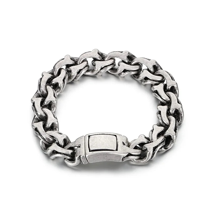 KALEN Men Vintage Matte/Polished 230mm Stainless Steel Avant-Garde Links Bracelet