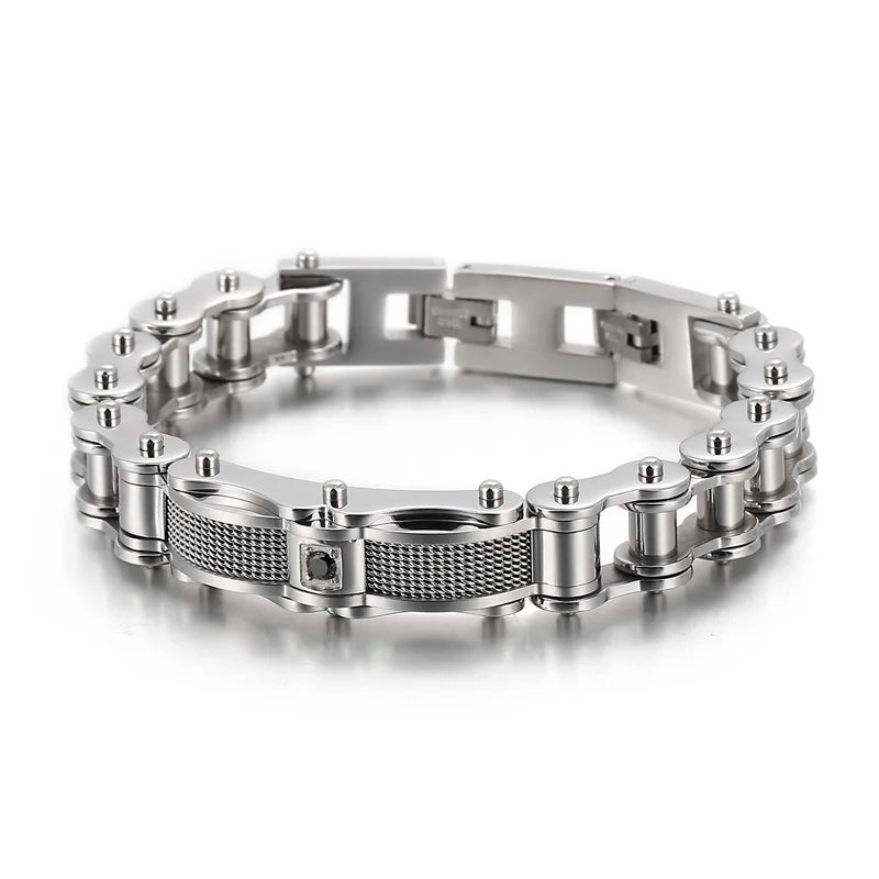 KALEN Stainless Steel Bike Bracelets Bangles for Men