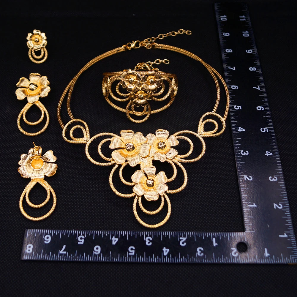 Zhuerrui Italiano Gold Designs Women Jewellery Set Party Fine Costume Jewelry Set Luxury Big Necklace Jewellery Sets X0009730