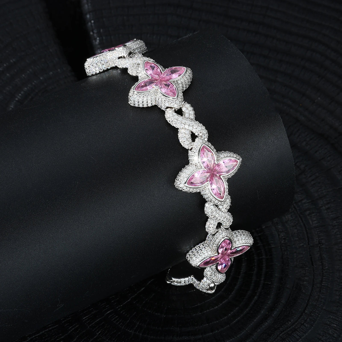 REDheart Luxury Colorful Cubic Zirconia Four Leaf Clover Bracelet High Quality Trendy Flower Design Gift Fashion Jewelry for Men Women