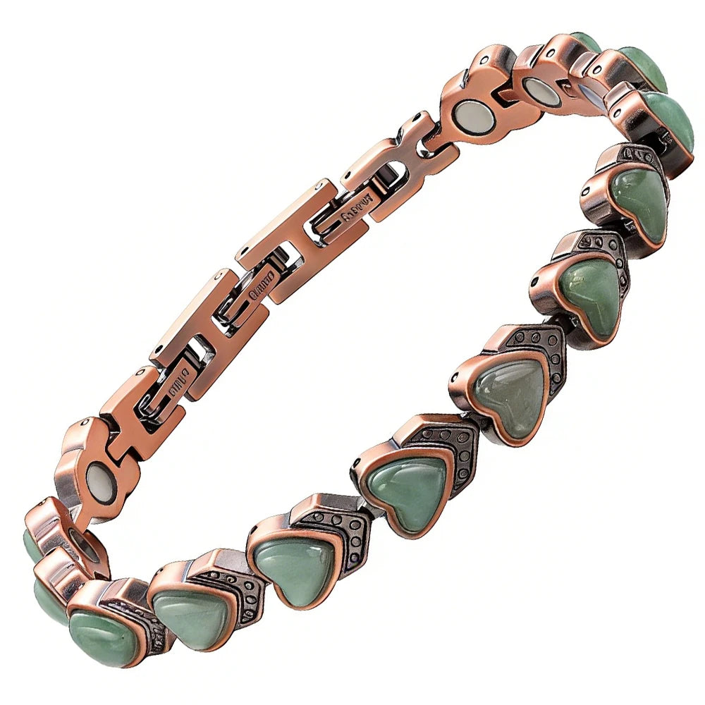 Fashionable Magnetic Inlaid Natural Turquoise Charm Butterfly Design Adjustable Unisex Trendy Bracelet