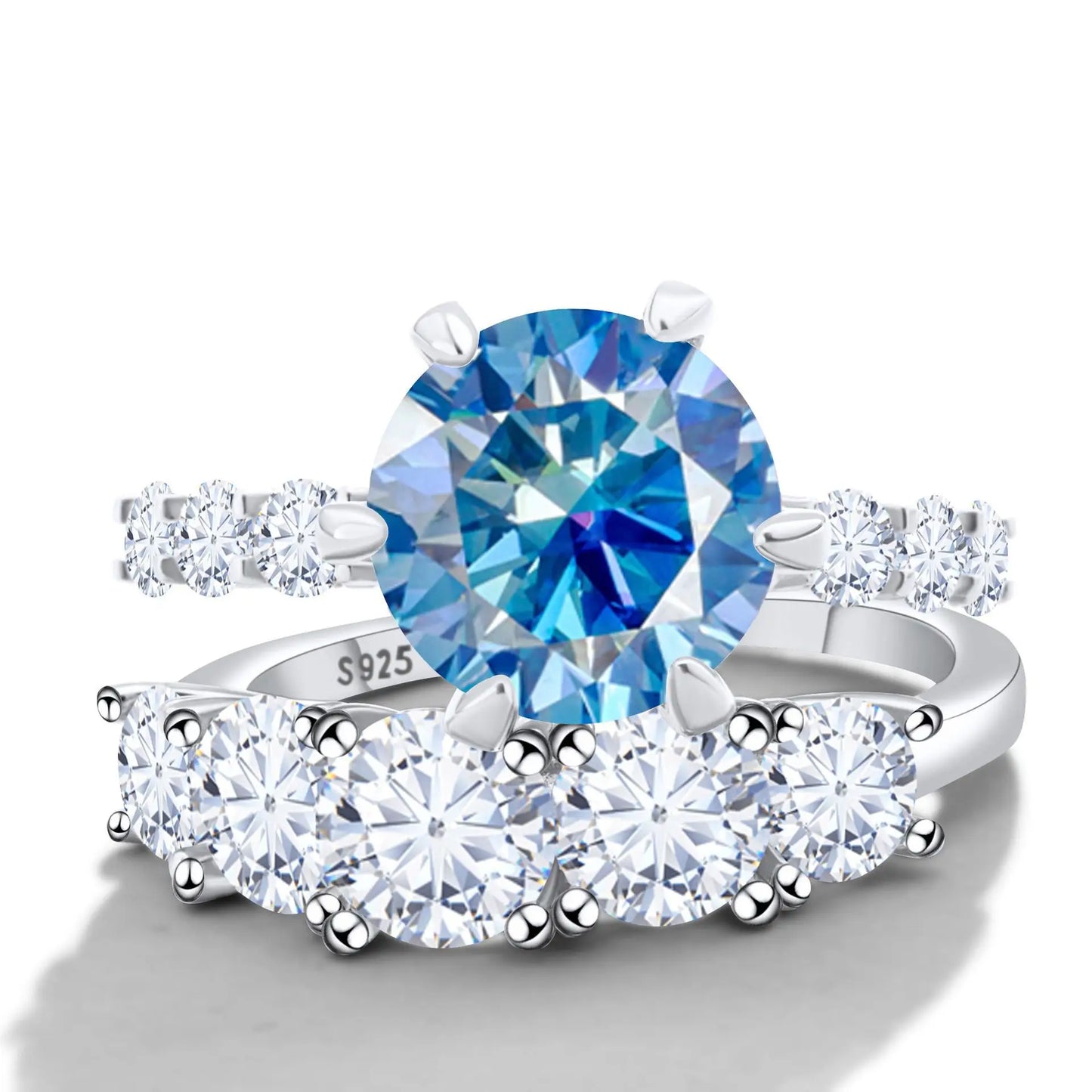 Factory 7.8ct Moissanite Luxury Ring Set with GRA Certificate diamond 925 Sterling Silver Jewelry diamond Ring for Her Wedding