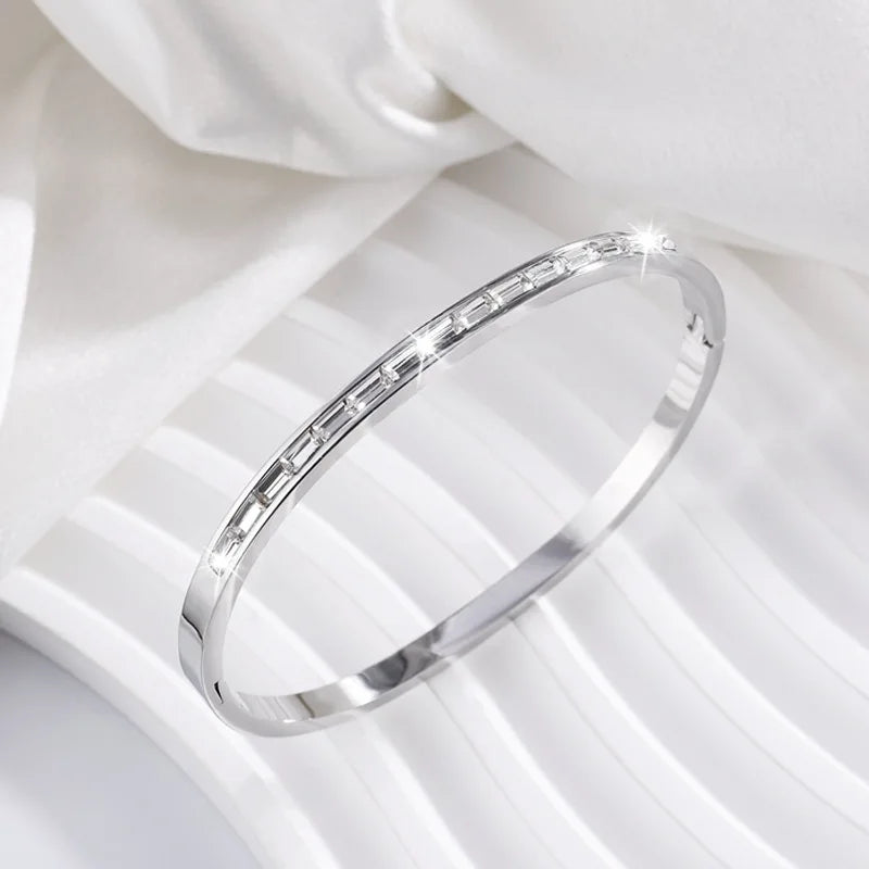 REBEL Stainless Inoxydable Stainless Steel 18K Gold Plated Roman Women Fashion Jewelry Bracelets Bangles