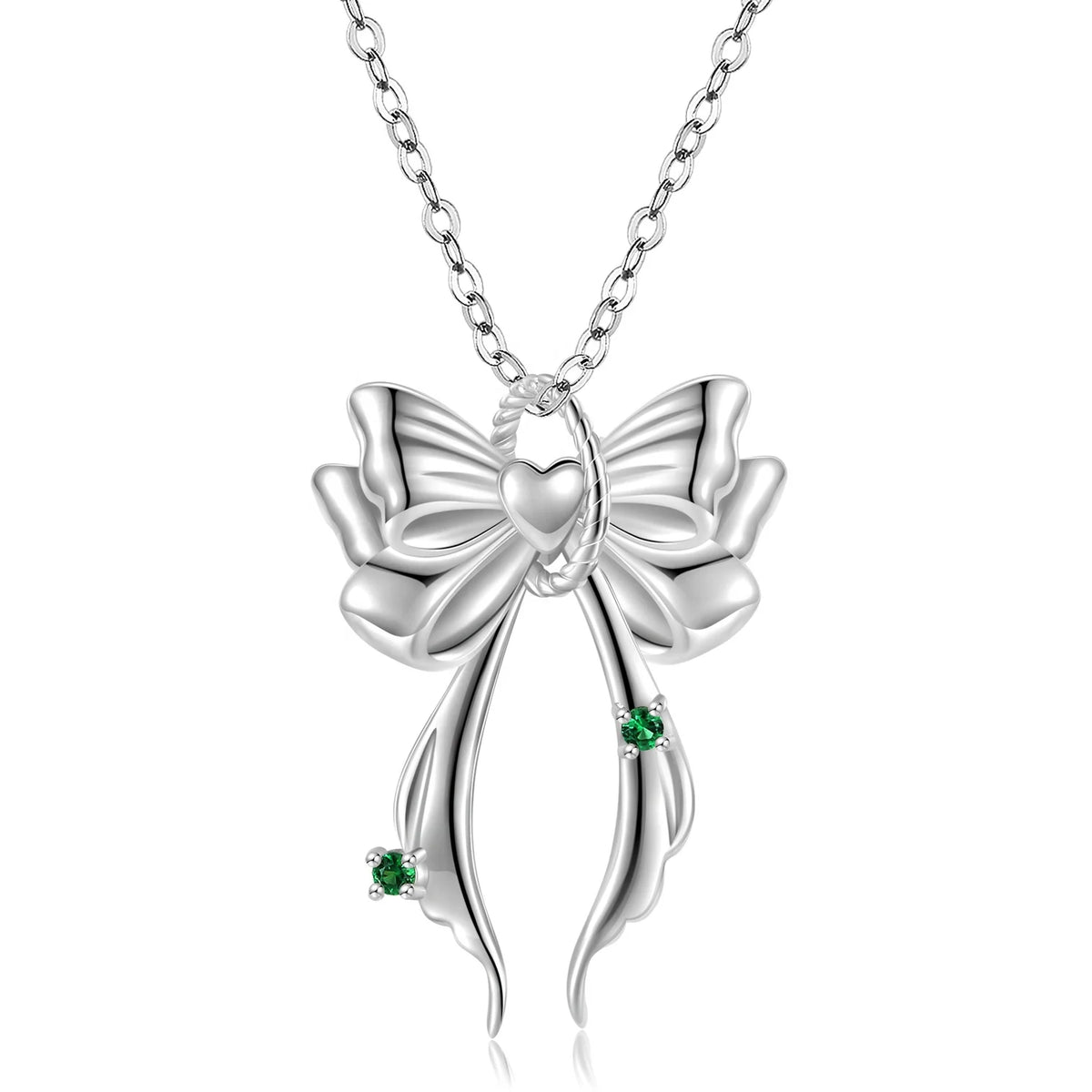 S&S Flower & Heart Crystal 925 Silver Pendant | Zircon Charm Necklace Accessory | S&S Collection