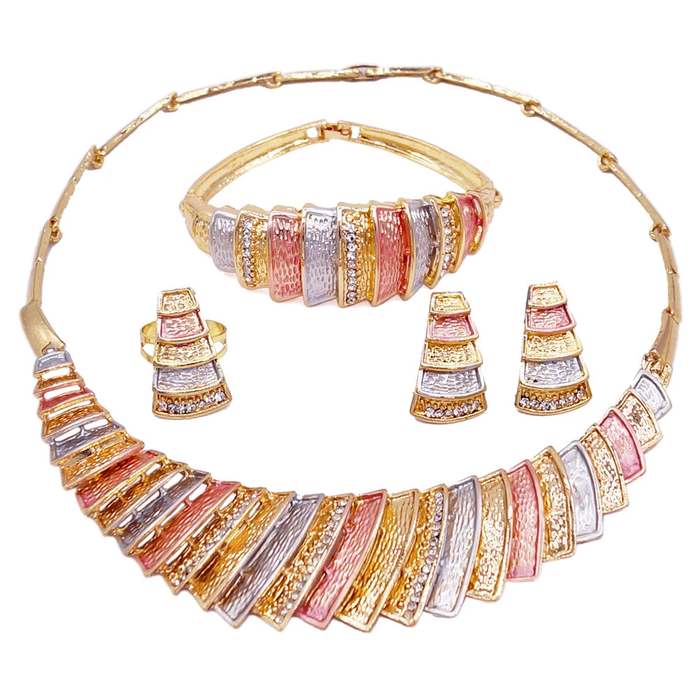 Zhuerrui I Love You Hug and Kiss Xoxo Queen Crown Big Earrings Jewelry Sets Wedding Costume Dubai Fine Necklace Jewelry Set
