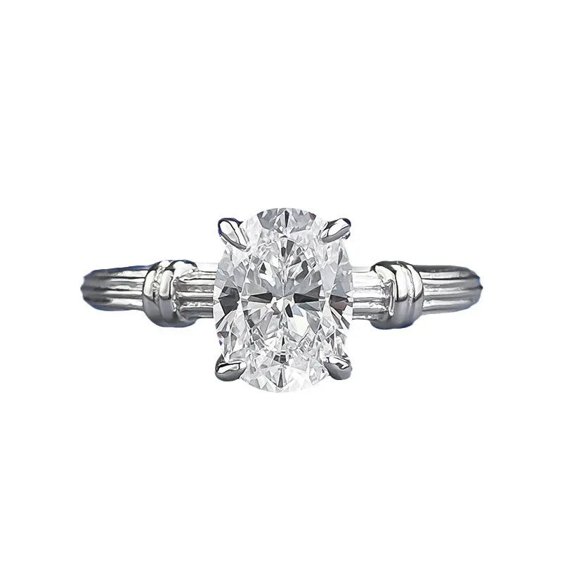 Trendy Design 925 Sterling Silver 5A 8A Cubic Zirconia Ring Engagement Wedding Rings Custom Fine Jewelry Manufacturing Supplies