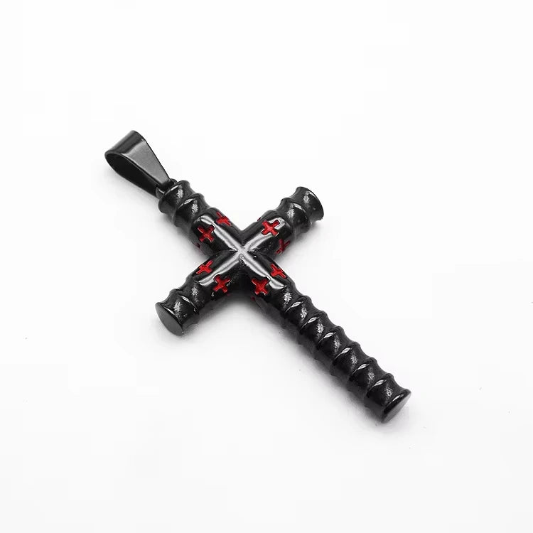 Religious Threaded Cross Non Anti Tarnish Free Waterproof Stainless Steel Pendant Fashion Jewelry Necklace Men Wholesale