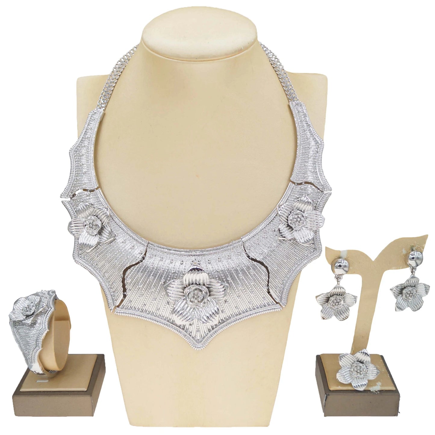 Zhuerrui New Italian Gold-Plated Jewelry Set Dubai Heavy Industries Floral Elements Styling Atmospheric Party AccessoriesH00762