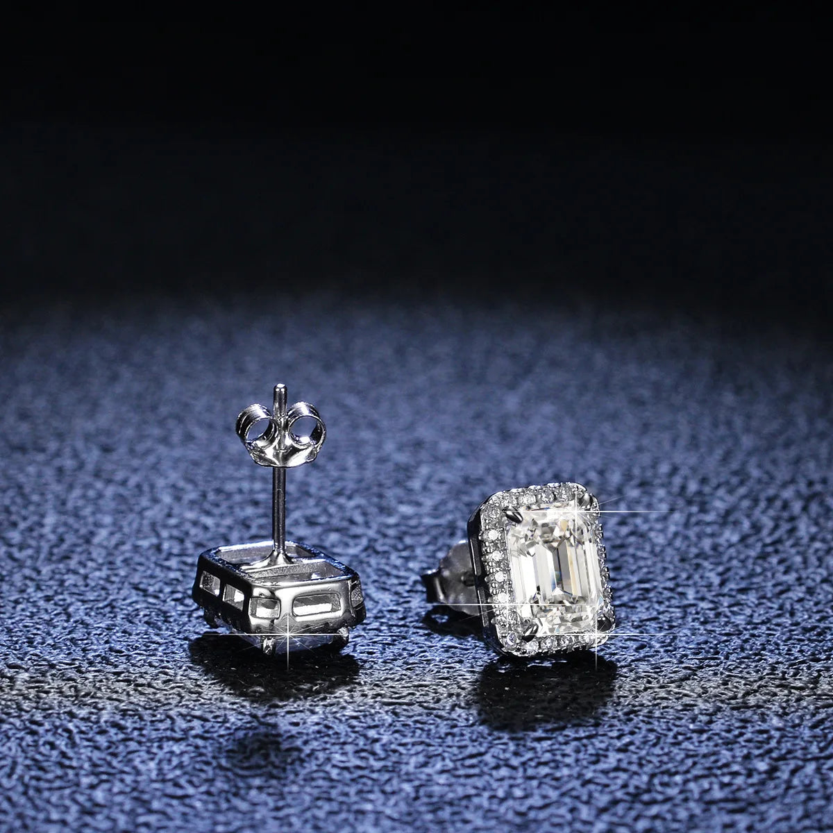 ArtistA Famous Jewellery S925 Silver 2 Carat Emerald Cut Moissanite Ring Pendant Necklace Earrings Jewelry Set for Women