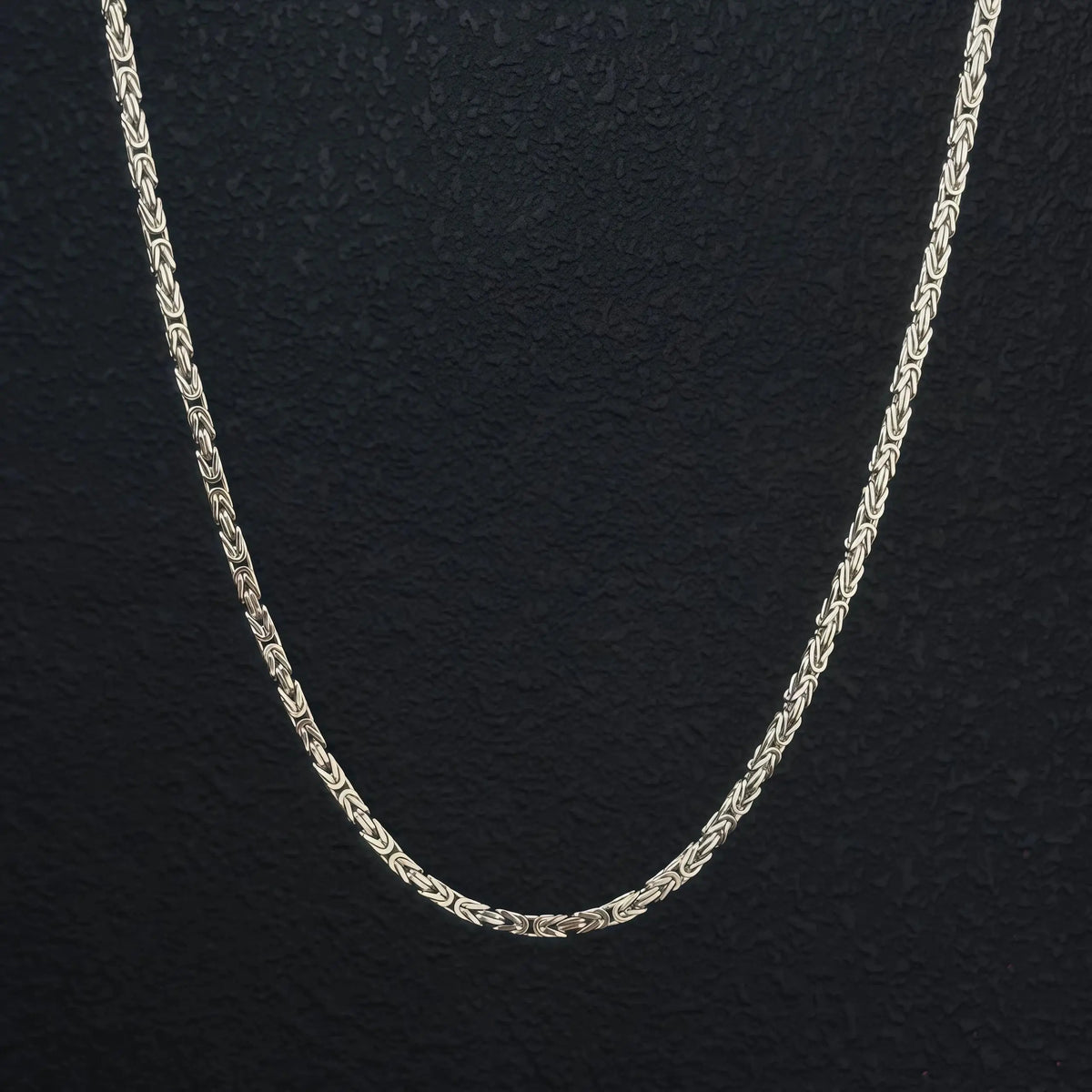 Wholesale StarPaGo 925 Sterling Silver Hip Hop Necklace 2.5mm King Chain Byzantine Link Rhodium Plated Unisex Gift Party
