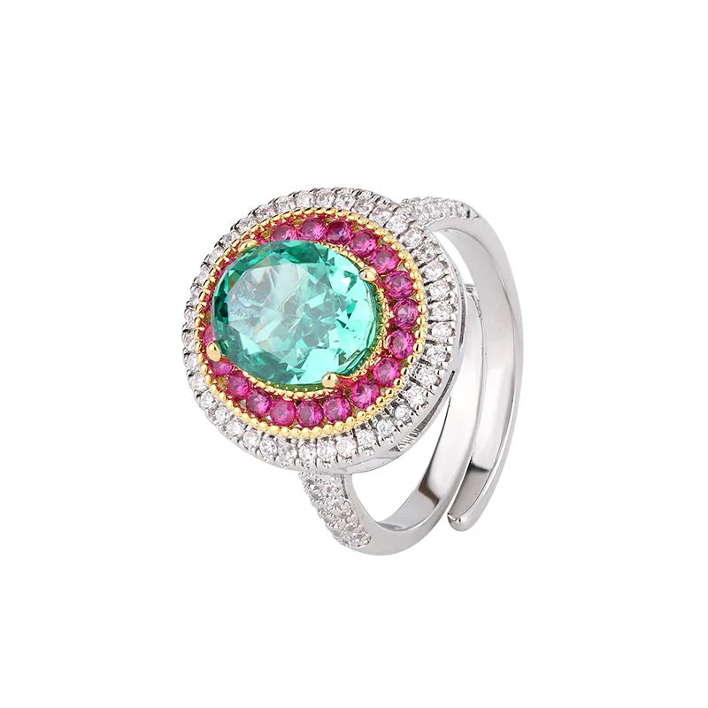 Gemfiori New European and American Fashion Versatile Inlaid Zircon Pendant Personalized Design Jewelry Set