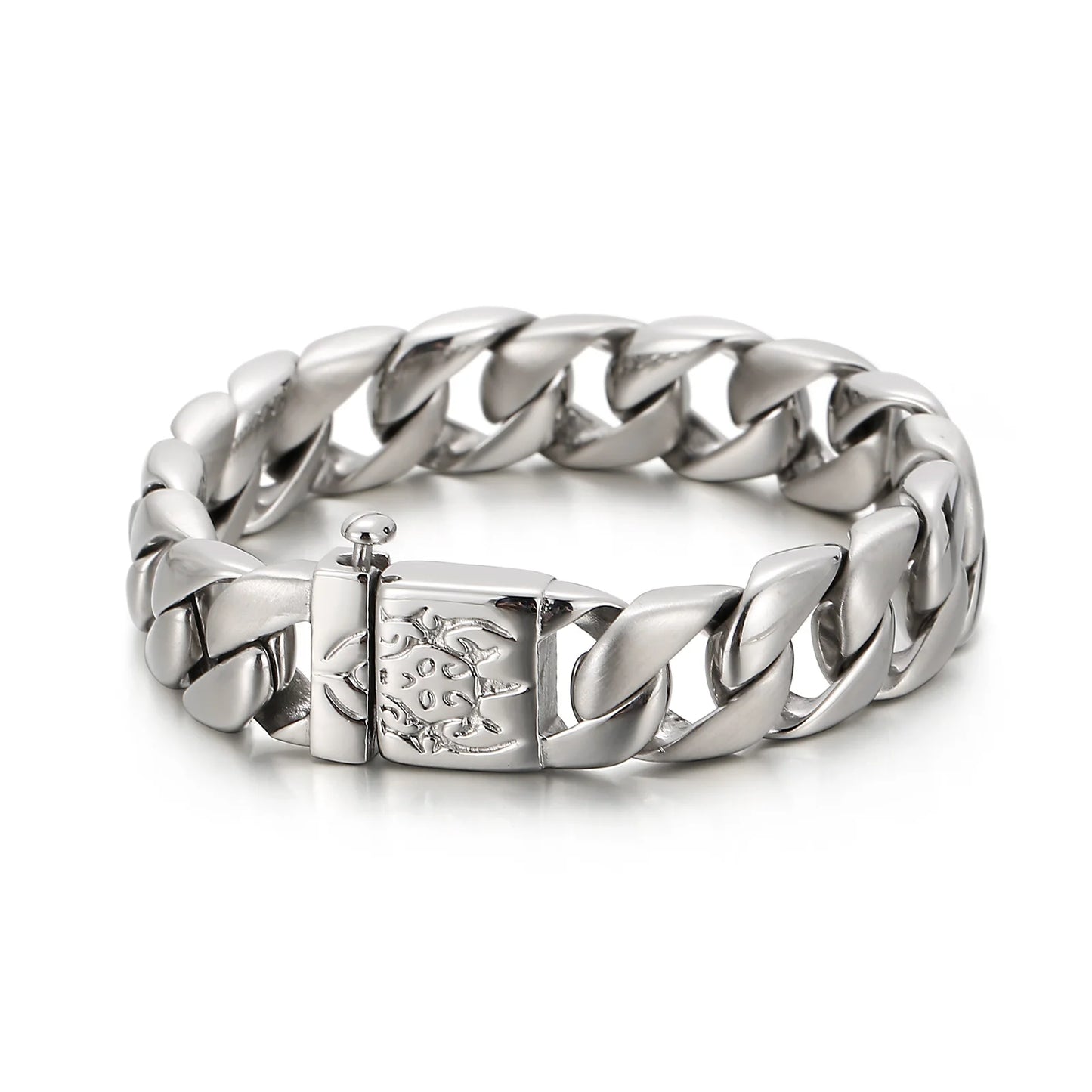 KALEN Personality Trendy 22cm Stainless Steel Shiny Men's Bracelet