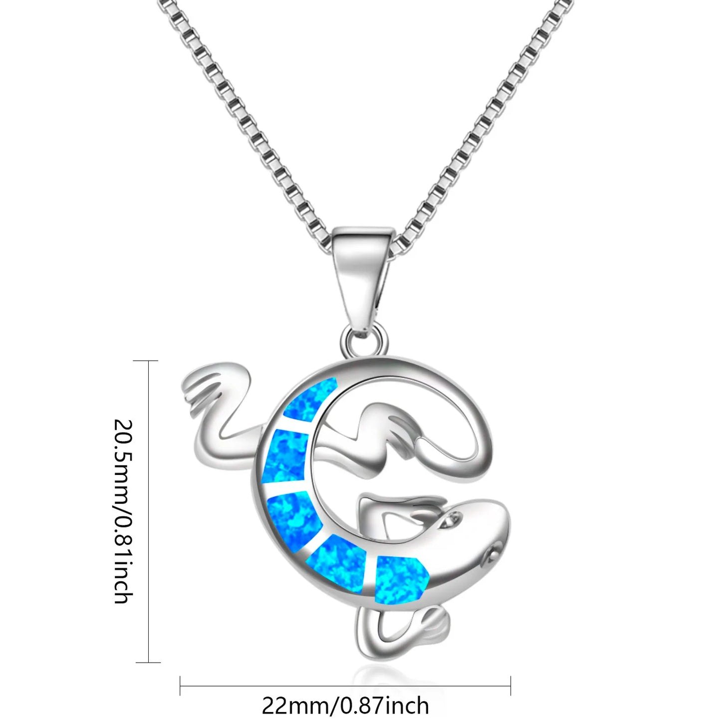 TikTok INS Wind Hawaii Beach Explosion Opal Gecko  Necklace Cute Style Children's Wholesale Inlaid Charms