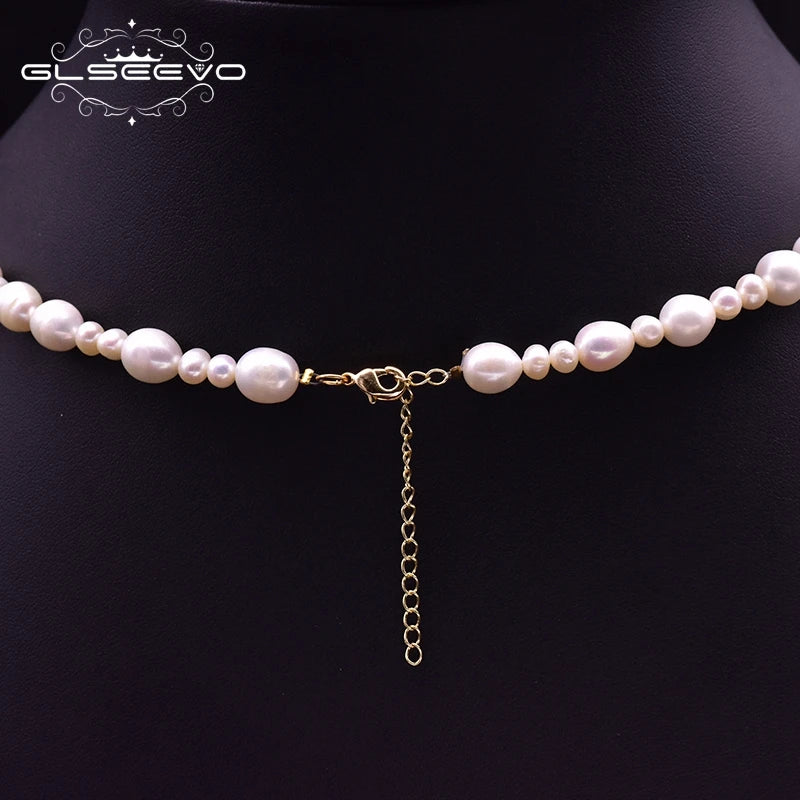 Fresh Water White Pearl Necklace for Woman Girls Wedding Party Jewelry