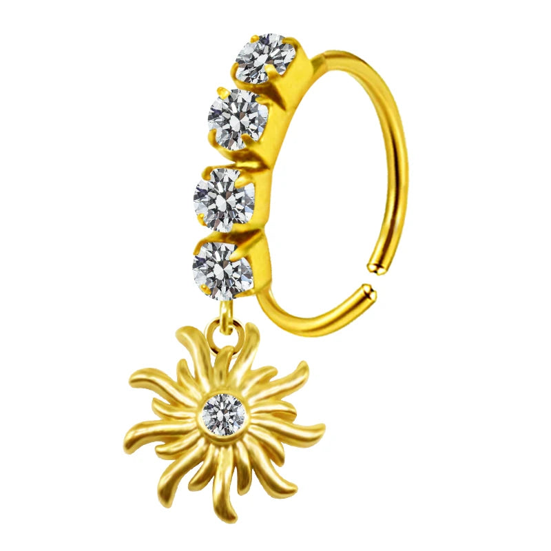 S&S Stainless Steel Dangle Hoop Nose Ring Collection | 66 Designs