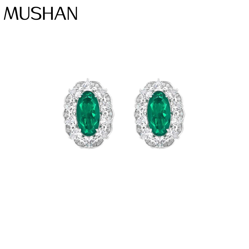 MUSHAN Jewelry Factory Grandmother Green Stud Earrings Light Luxury and High End Accessory Earrings High End Accessory