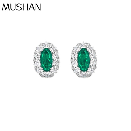 MUSHAN Jewelry Factory Grandmother Green Stud Earrings Light Luxury and High End Accessory Earrings High End Accessory