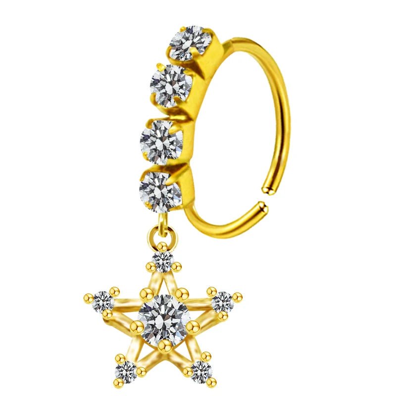 S&S Stainless Steel Dangle Hoop Nose Ring Collection | 66 Designs