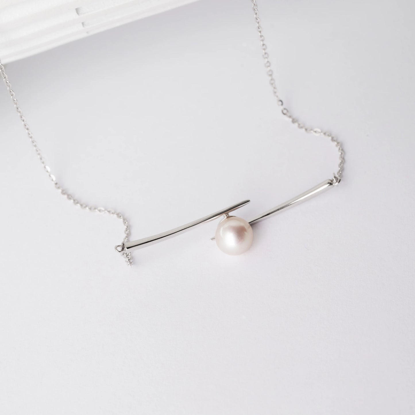 Akoya Pearl Platinum Plated NGTC Certified AAAAA Natural Seawater Round Pearl 925 Silver Unisex Fashion Necklace