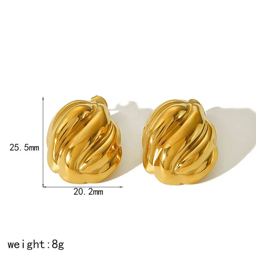 S&S Geometric Line Stud Earrings | 18K Gold Plated | S&S