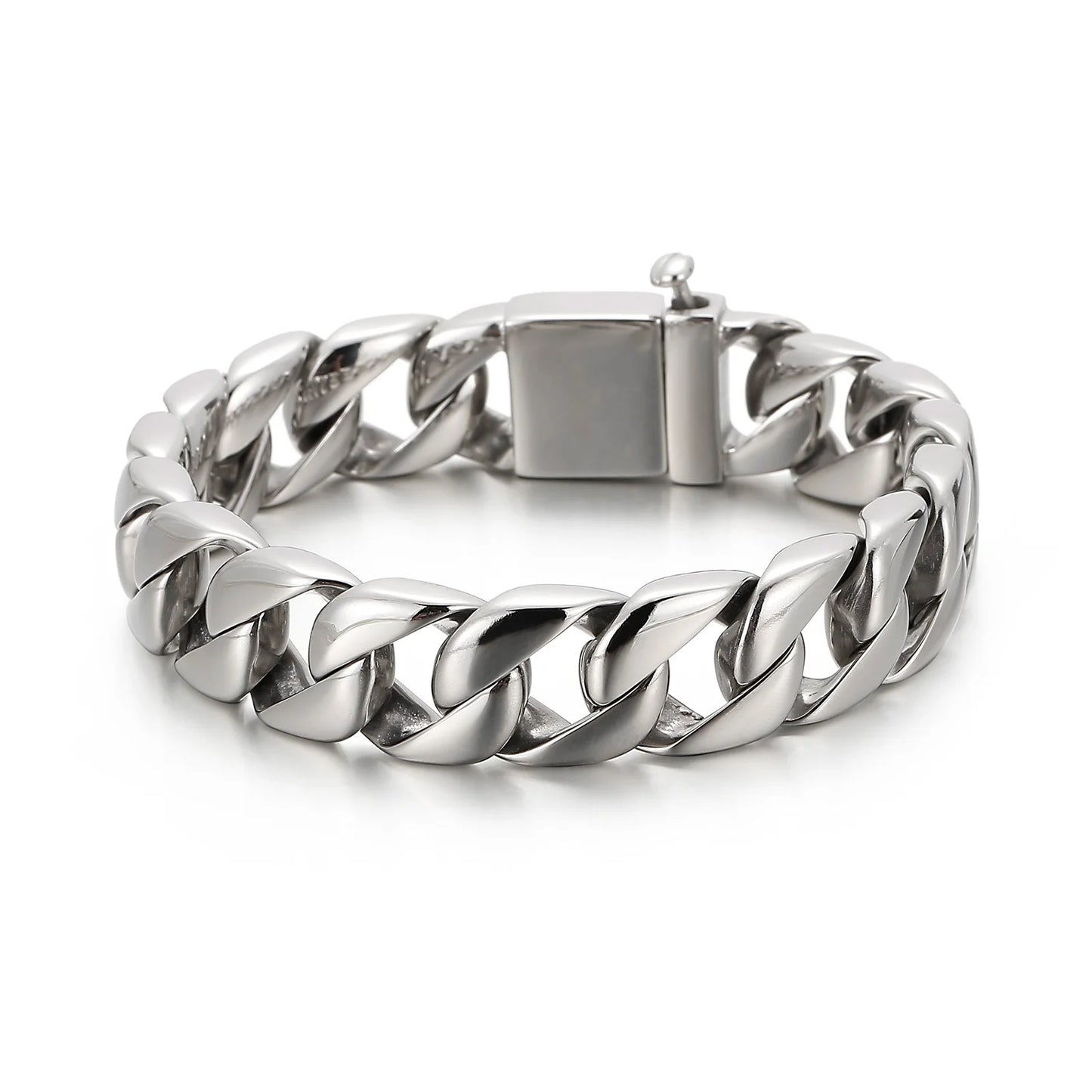 KALEN Personality Trendy 22cm Stainless Steel Shiny Men's Bracelet