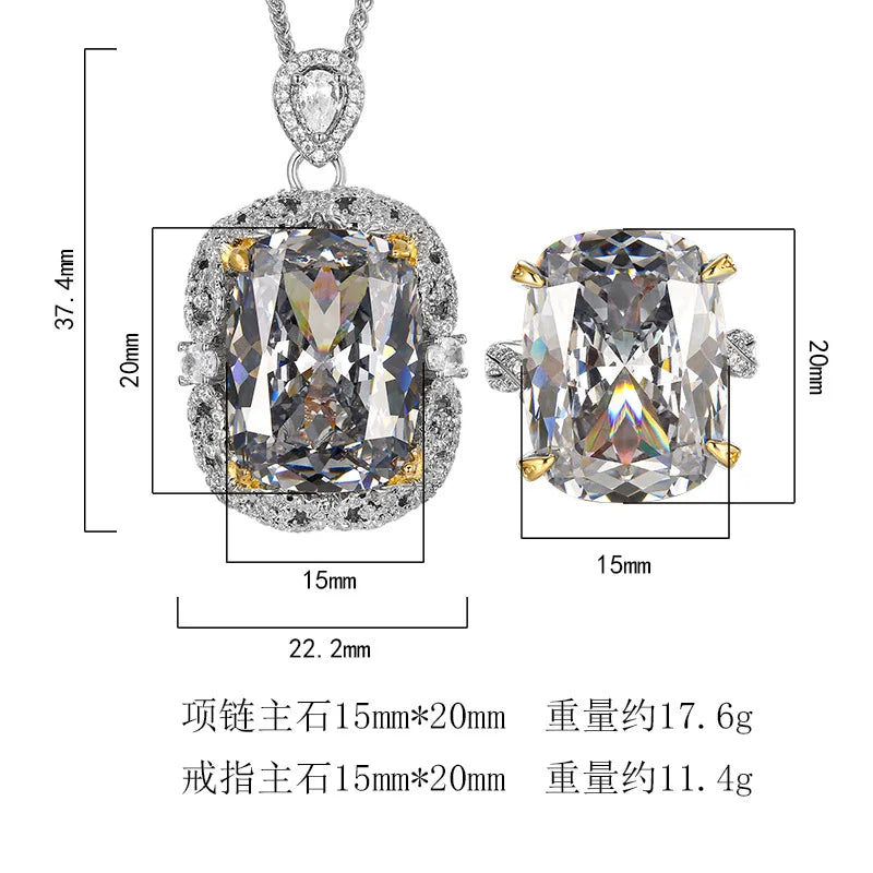 REDheart Fashion Zircon Opening Ring Brilliant Cut Flower Shape Black Gray Temperament Wedding Party Gift Suit