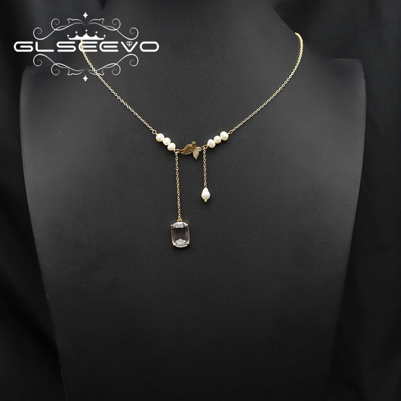 100% Natural Baroque Pearls Long Chain Pendant Necklace Trend Elegance Charm High Quality Jewelry Wholesale Customization