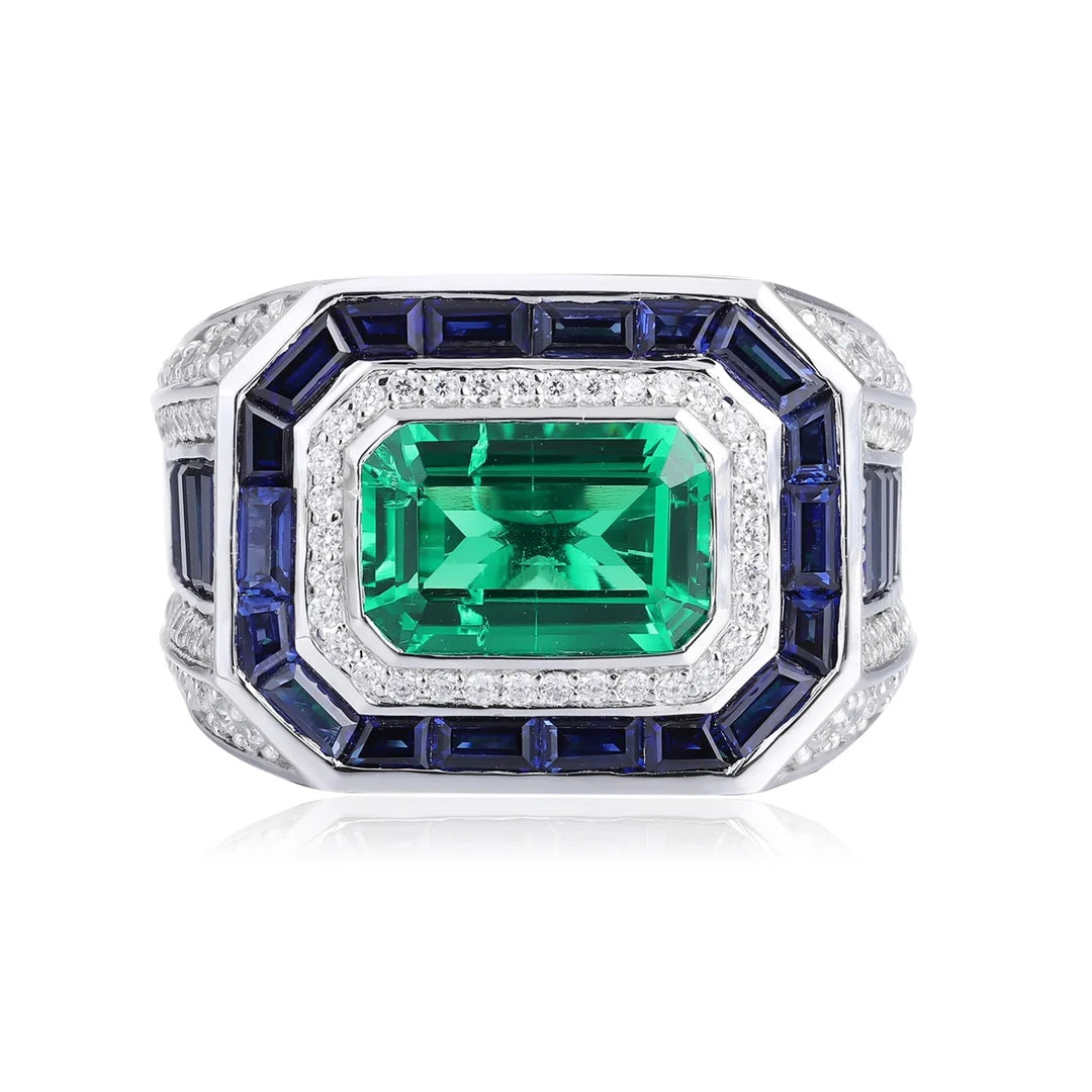 Gemfiori Men's Rings Can Be Customized with Emerald Ring Have an Ample Supply of Cultivated Gemstone Rings Make Great Gifts.