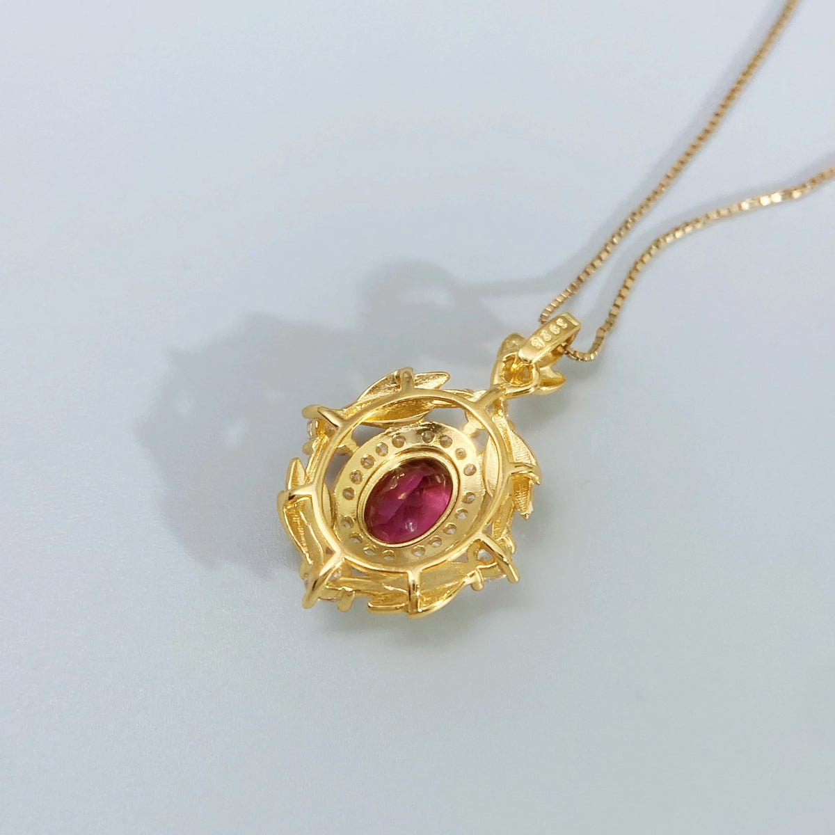 Gioiellieri Pyrope Garnet Pendant with S925 Sterling Silver for Girls Birthstone Jewelry January Birthday Present Dainty Necklace Jewelry