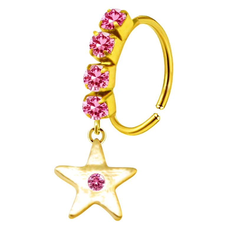 S&S Stainless Steel Dangle Hoop Nose Ring Collection | 66 Designs