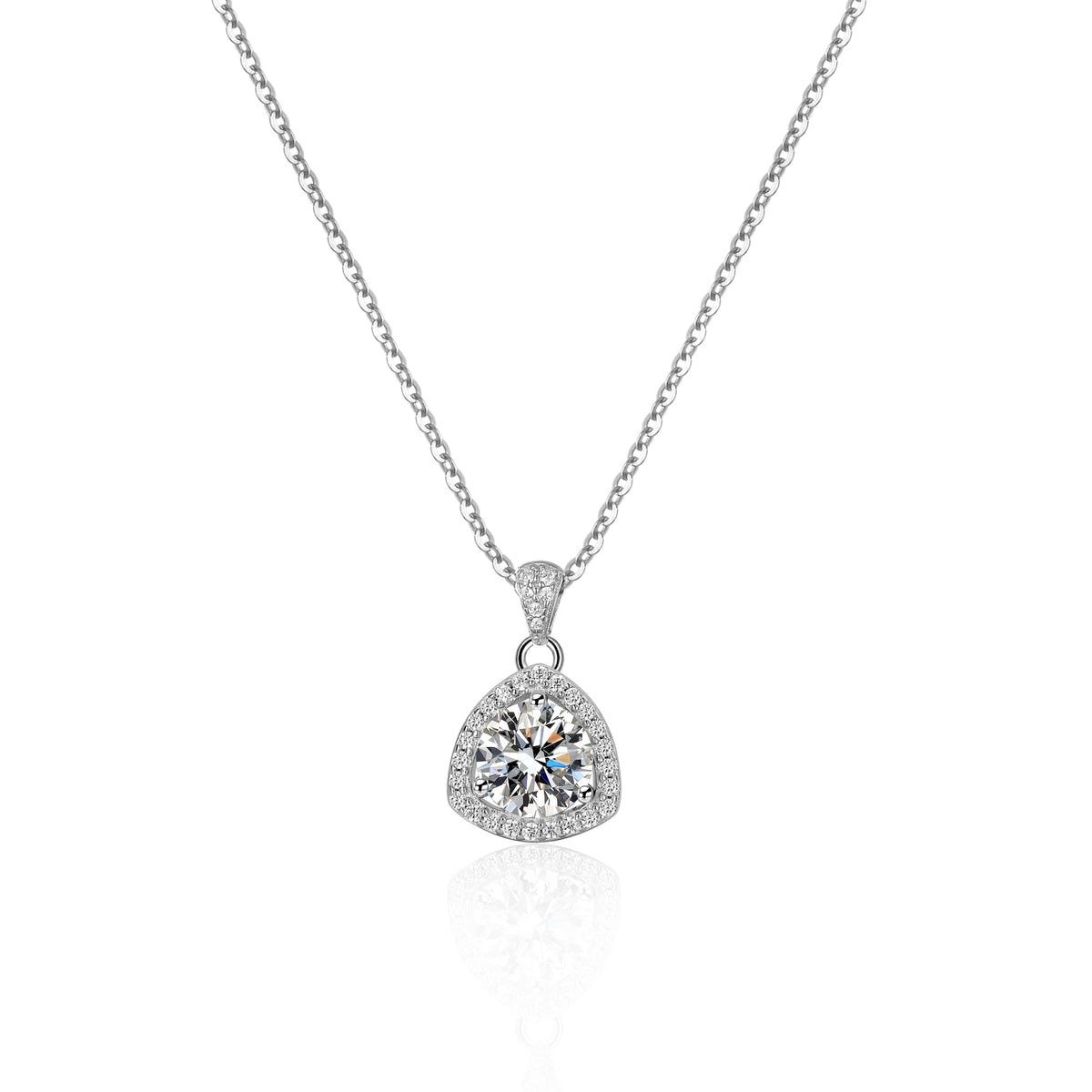 ArtistA 925 Sterling Silver Shiny CZ Fine Jewelry Sets Women Shiny Triangle 6A Zircon Earring Necklace Ring Parties Weddings