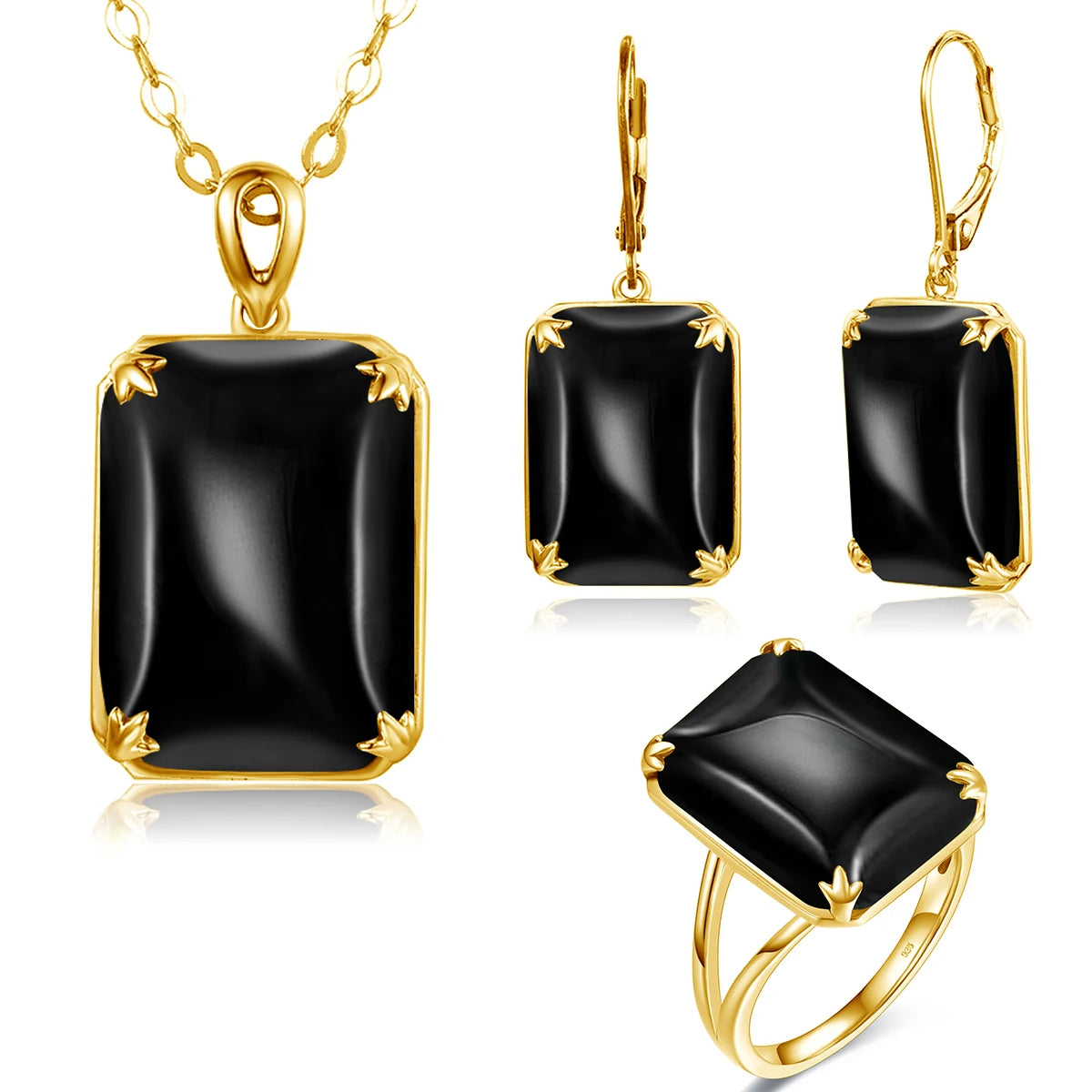 ArtistA Silver Vintage Women's CMA Plated Fashion Jewellery Set Necklace and Earring Jewelry Set, Jewelry Manufacturer Gold Onyx Black